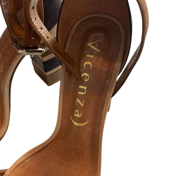 Vicenza Brown Leather Ankle Strap Sandals Block Heel Made in Brazil Size 36 - Picture 5 of 8